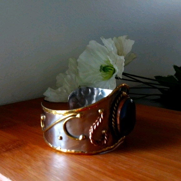 1PC Beautiful Brass & Stainless Steel Bracelet - Picture 6 of 6